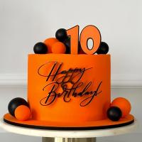 Украшение - боковой топпер для торта «Happy Birthday 19», черный