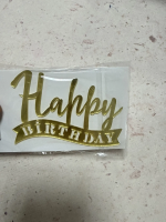 Топпер боковой «Happy Birthday» золотой стиль №6