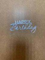 Топпер Happy Birthday без держателя № 2 (мини 8см) Серебрянный акрил