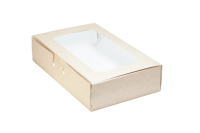 Коробка для десертов с окном 215х135х50, Крафт