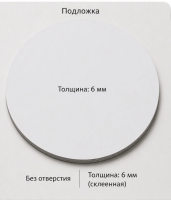 Подложка ЛХДФ d 30 см (белая) 6 мм