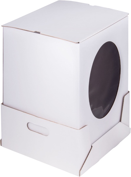 Коробка 300х300х450 мм, для торта с окном, ЯЩИК гофрокартон, ручка
